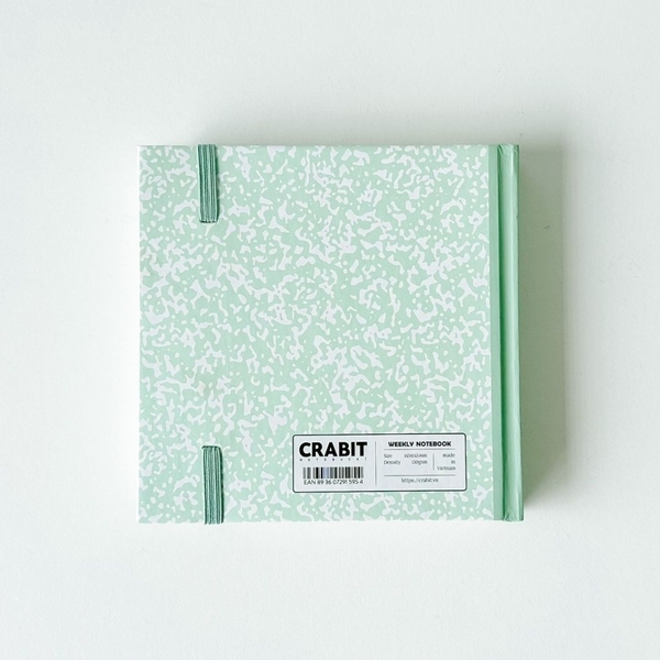 Sổ weekly plan khổ vuông 144 trang 130gsm tặng kèm sticker Composition Collection - Xanh Mint