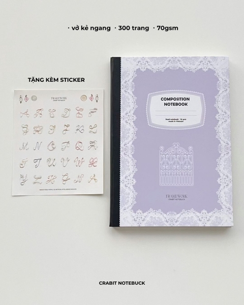 Vở bìa cứng siêu dày Composition Ren Framework