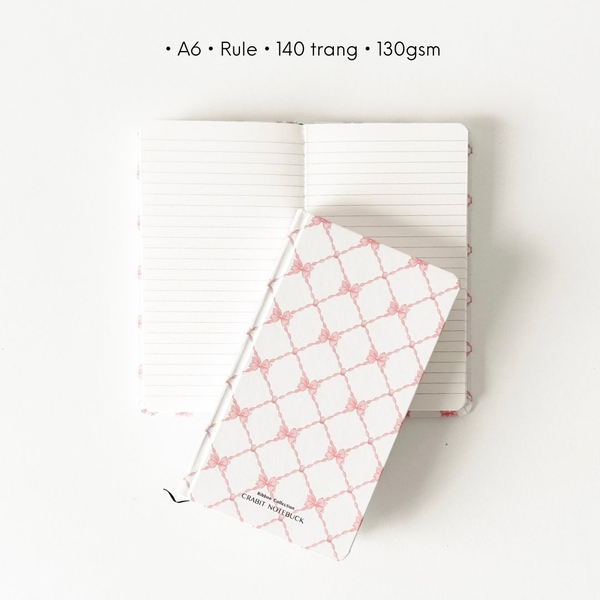 Sổ kẻ ngang handy Ribbon Collection Nơ Hồng Nhỏ