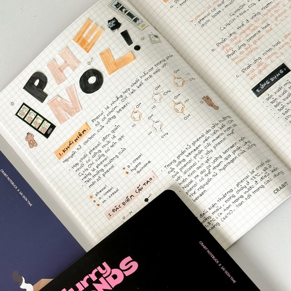 Vở grid caro 120 trang Crabit x SGT - The Furry Friends - Miu - Hồng đen