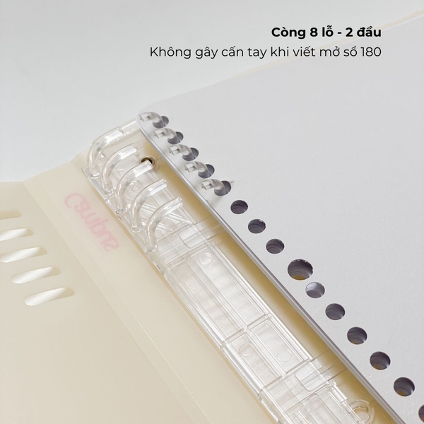 Sổ còng B5 80 trang kẻ ngang còng nhựa 2 đầu bìa nhựa Crabit x Kokuyo Campus | Land of Too-Shy - Bird