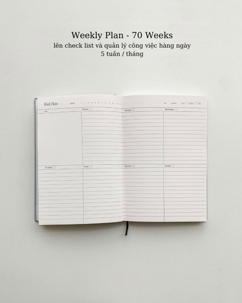 Sổ lịch kế hoạch Planner 2026 14 tháng A5 Crabit The Unfold - Mint