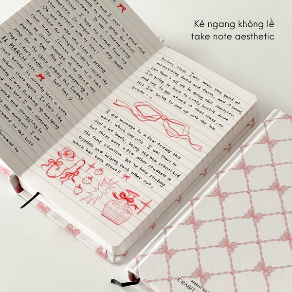 Sổ kẻ ngang handy Ribbon Collection Nơ Hồng Nhỏ