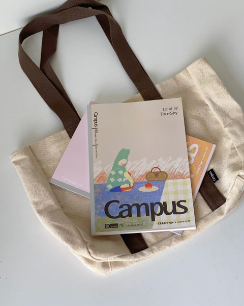 Vở kẻ ngang chấm 80 trang B5 giấy Nhật Crabit x Kokuyo Land of Too-Shy 2 -  Thỏ Picnic