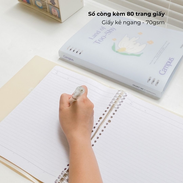 Sổ còng B5 80 trang kẻ ngang còng nhựa 2 đầu bìa nhựa Crabit x Kokuyo Campus | Land of Too-Shy - Netizen