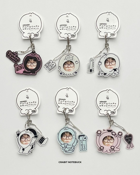 Móc khoá acrylic Face-card thay được ảnh Chăm chỉ
