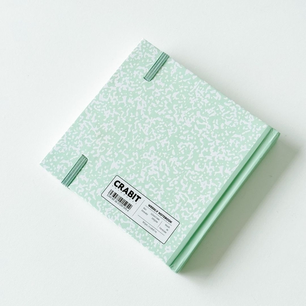 Sổ weekly plan khổ vuông 144 trang 130gsm tặng kèm sticker Composition Collection - Xanh Mint