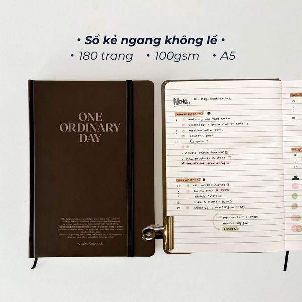 Sổ kẻ ngang 180 trang 100gsm Office Rule Olive