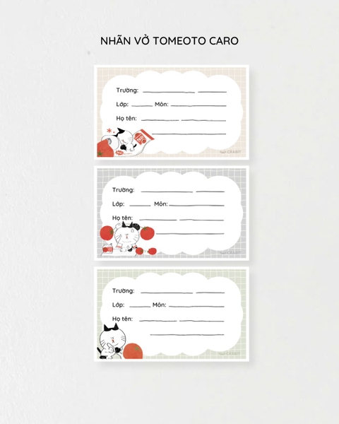 Tập 18 nhãn vở Crabit - Tomeoto