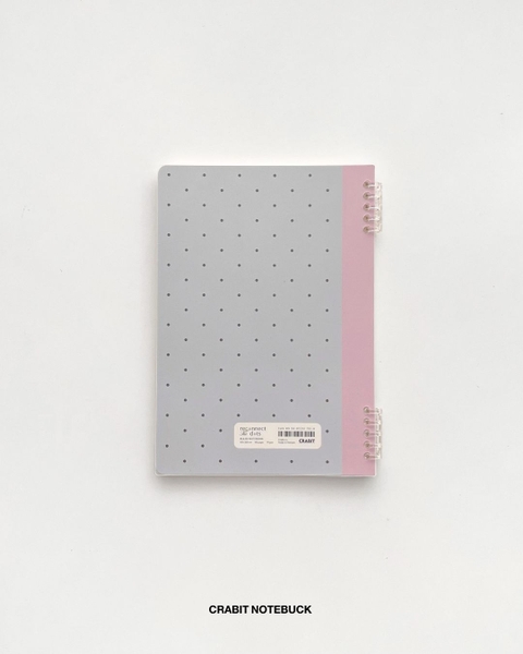 Vở kẻ ngang còng 2 đầu 70gsm 160 trang Chấm bi - Xám