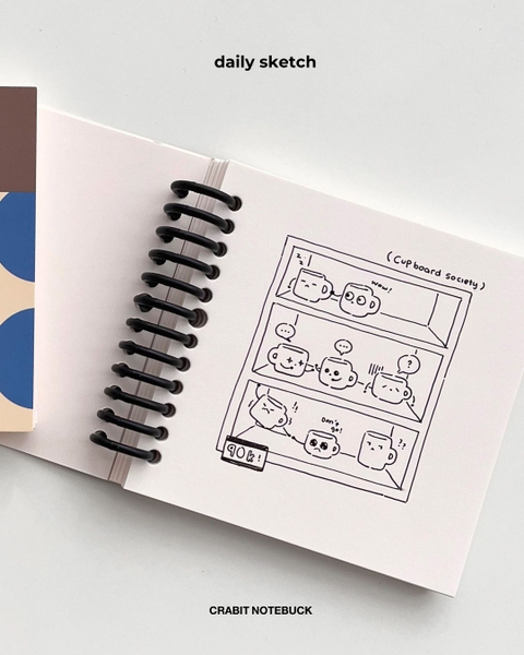 Sổ còng ruột trơn khổ vuông 128 trang 130gsm Chấm bi - Xanh Nâu