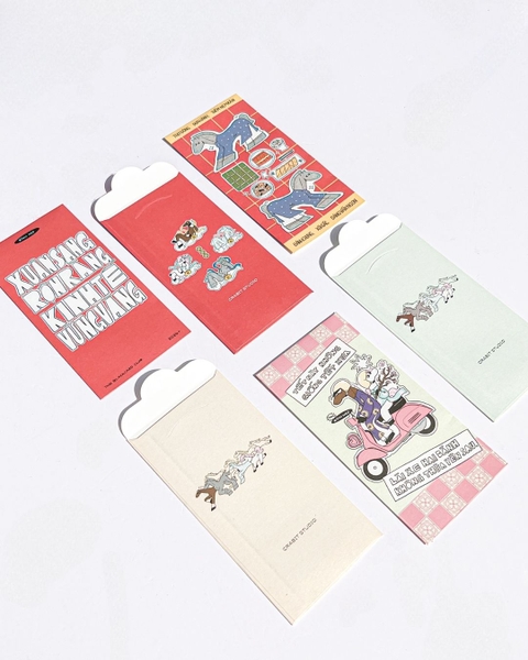 Lì xì Tết Bính Ngọ 2026 - Set 6 Lì xì Dọc
