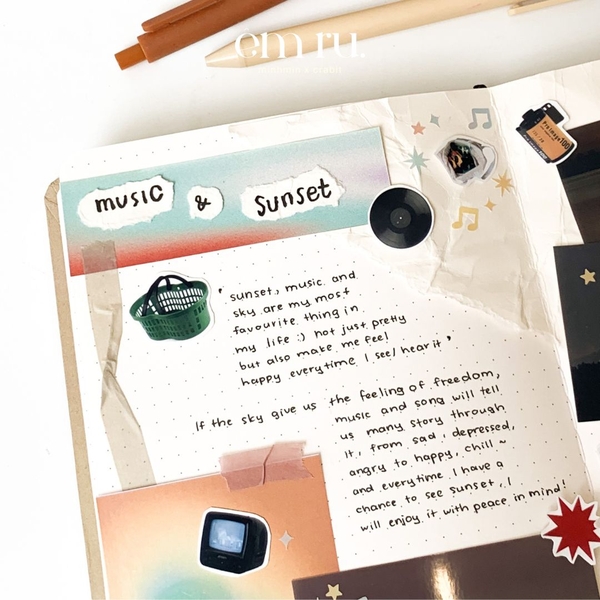 Sổ dot khổ vuông 130gsm Êmru Collection - Sunset