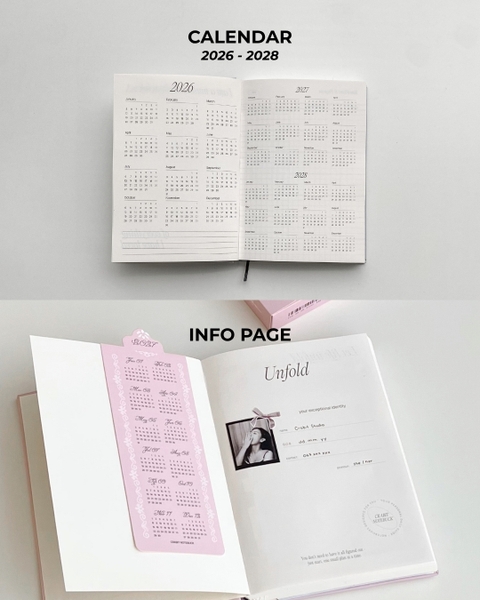 Sổ Planner 2027 14 tháng layout basic Framework Planner Ren Hồng
