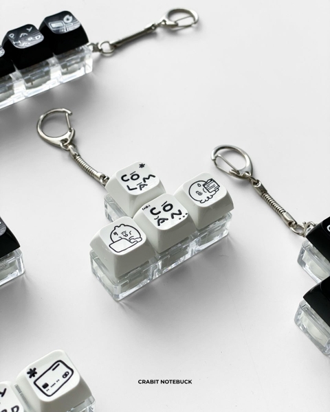 Móc khoá keycaps 4 phím Chăm chỉ