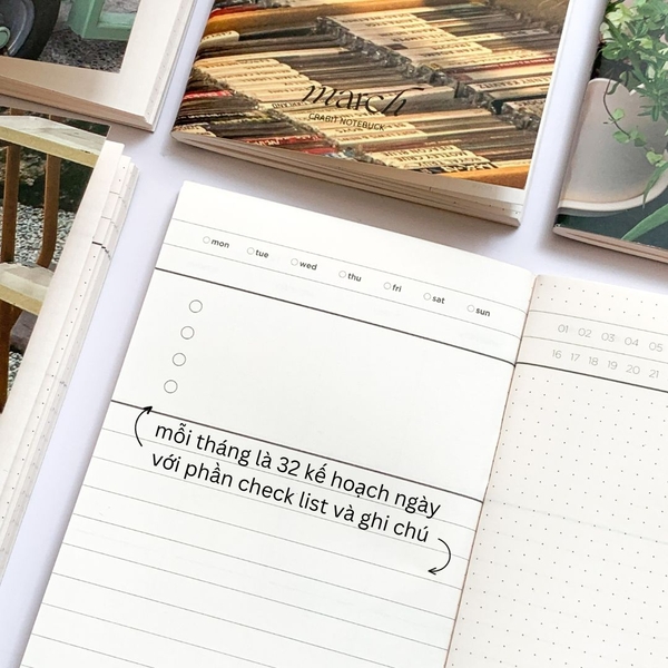 Sổ lịch 2024 handy 12 cuốn kế hoạch từng tháng daily planner