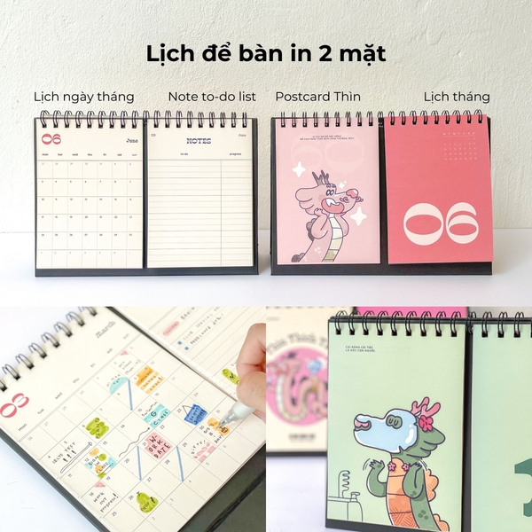 Lịch 2024 để bàn Crabit Calendar Thìn Thần Thái