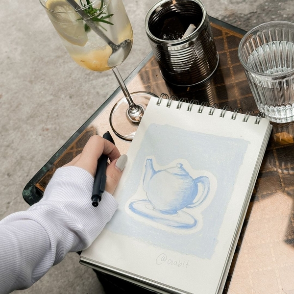 Sổ Sketchbook lò xo A5 ngang - Xanh