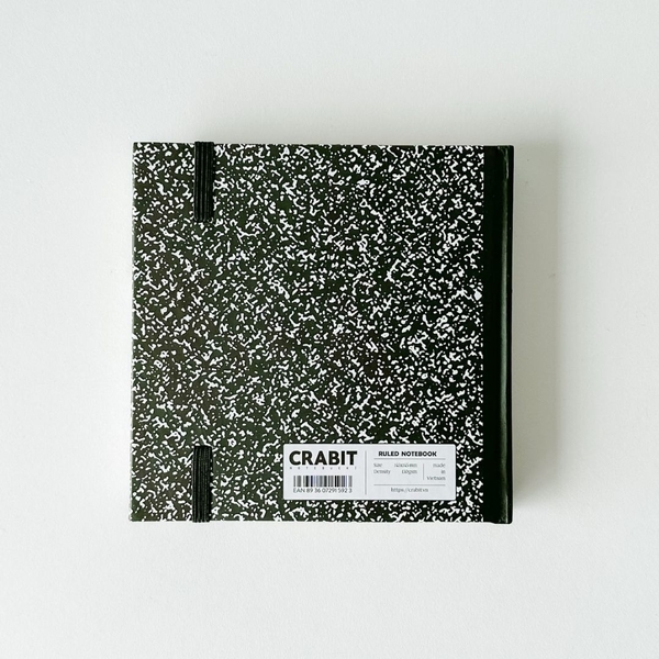 Sổ kẻ ngang khổ vuông 140 trang 130gsm tặng kèm sticker Composition Collection - Đen Pepper