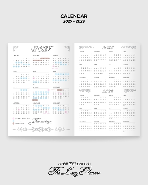 Sổ Planner 2027 14 tháng Framework Lacy Planner Xanh