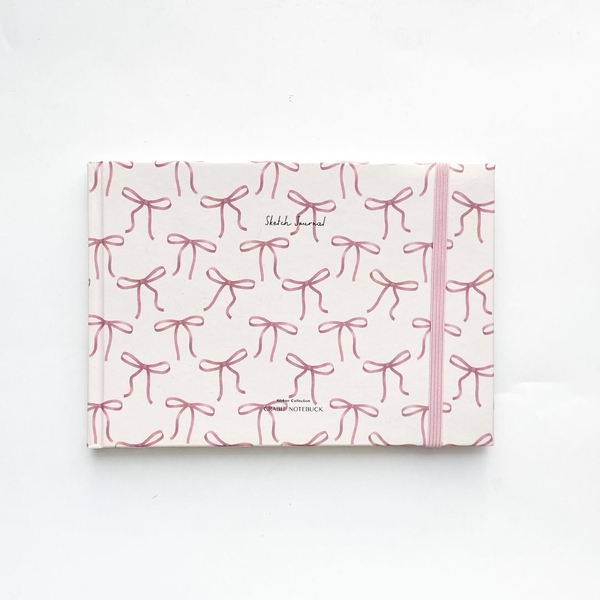 Sổ vẽ A5 sketchbook 190gsm Ribbon - Nơ hồng ngang