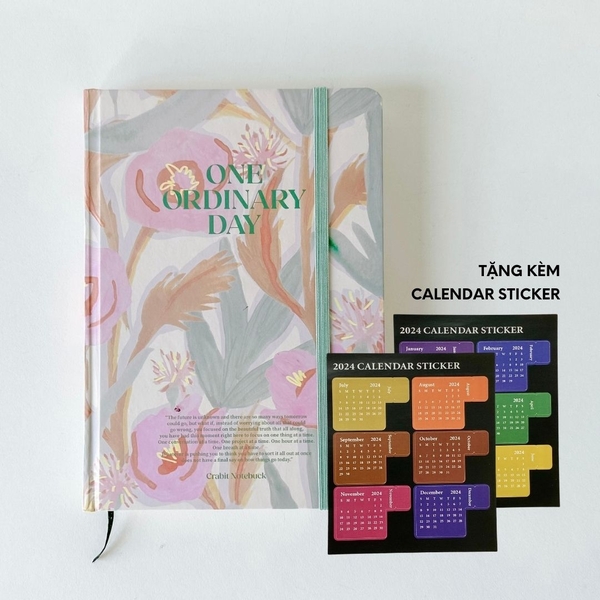 Sổ lịch 2024 planner lập kế hoạch 12 tháng Crabit One Ordinary Day - Buttercup [Tặng kèm Sticker Calendar]