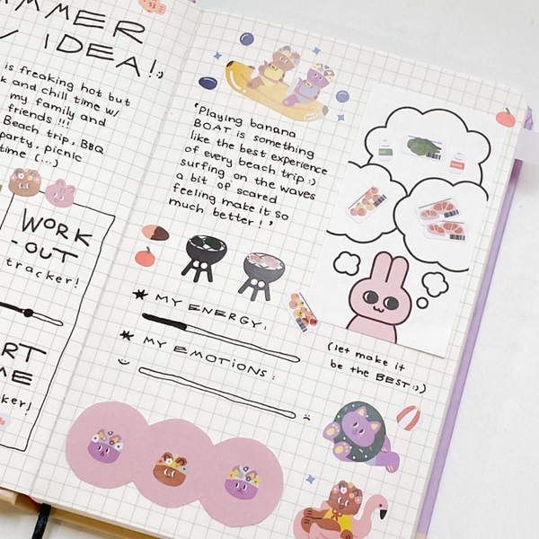 Sổ tay bỏ túi Grid The Furry Friends Crabit x SGT - Tam ca