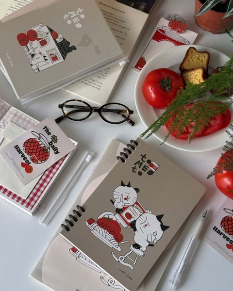 Sổ còng a5 slim binder 100gsm kẻ ngang - Tomeoto Ketchup