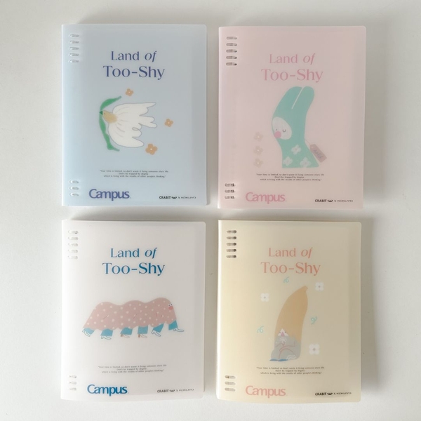 Sổ còng B5 80 trang kẻ ngang còng nhựa 2 đầu bìa nhựa Crabit x Kokuyo Campus | Land of Too-Shy - Bird