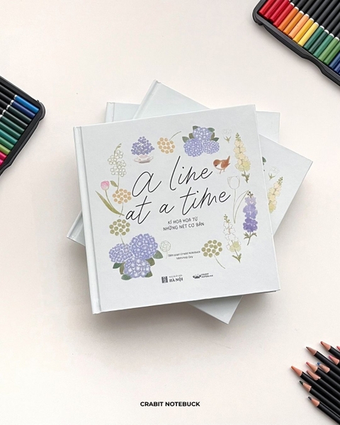 Sổ dạy vẽ A Line At A Time - Flower In Blooms