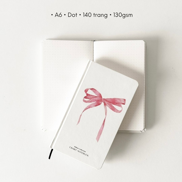 Sổ dot handy Ribbon Collection Nơ Hồng To