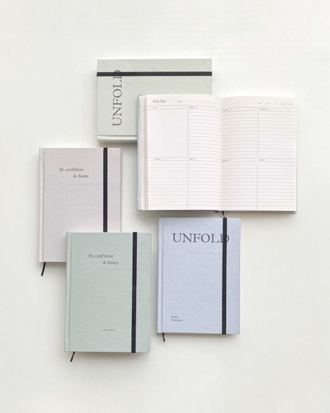 Sổ lịch kế hoạch Planner 2026 14 tháng A5 Crabit The Unfold - Mint