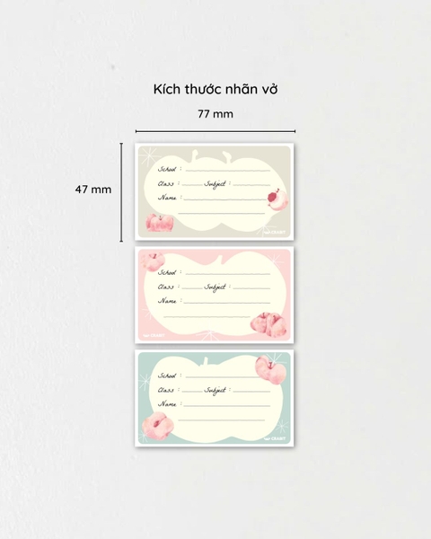 Tập 18 nhãn vở Crabit - Peach Đào