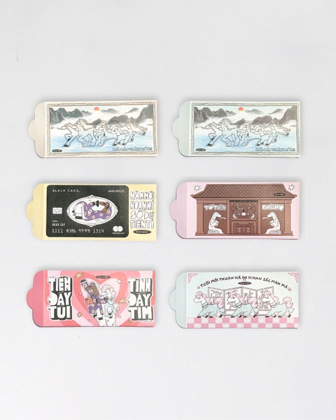 Lì xì Tết Bính Ngọ 2026 - Set 6 Lì xì Ngang