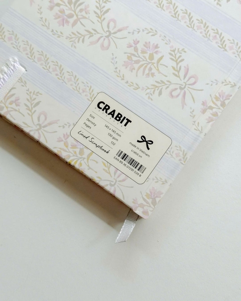 Sổ tay scrapbook khổ vuông kẻ ngang 130gsm The Reverie Diary - Nhũ Hoa Nơ Hồng