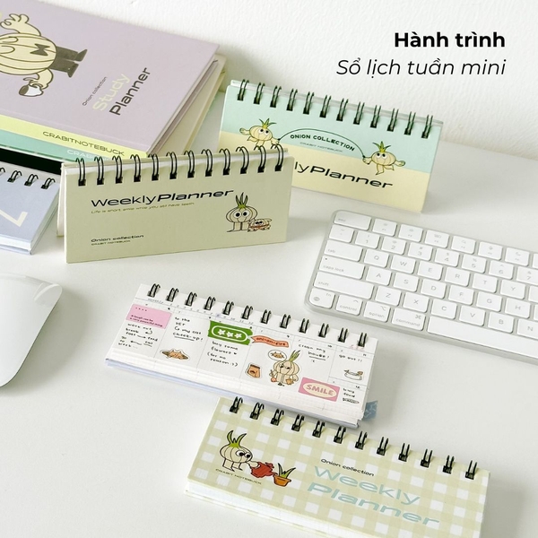 Sổ lịch tuần lò xo mini - Onion Hành tưới cây