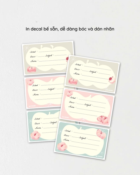 Tập 18 nhãn vở Crabit - Peach Đào