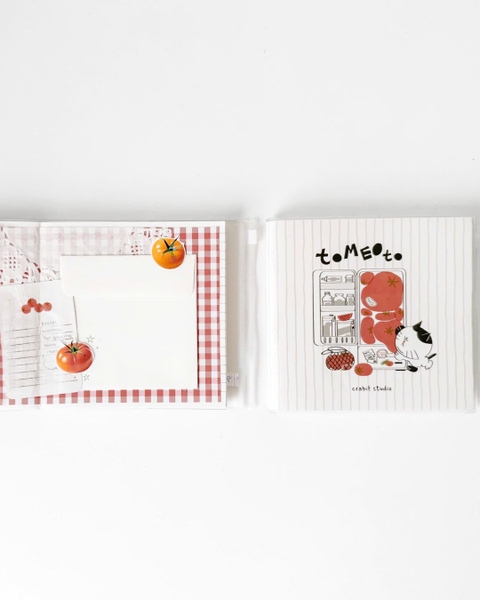 Sổ tay khổ vuông kẻ ngang bìa mềm 130gsm Tomeoto Sọc Kem