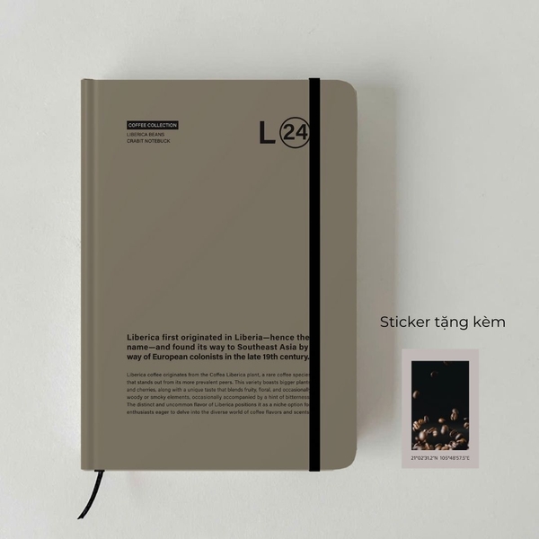 Sổ tay A5 grid 130gsm Crabit Coffee Beans - Liberica