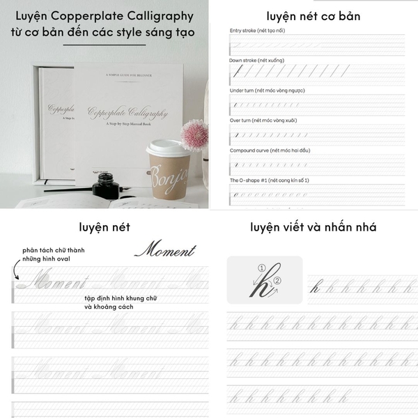 Sổ luyện viết Copperplate Calligraphy dành cho người mới bắt đầu