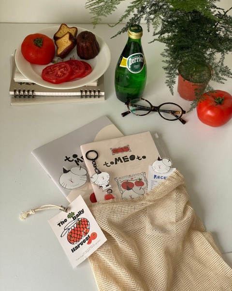 Sổ tay khổ vuông kẻ ngang bìa mềm 130gsm Tomeoto Sọc Kem