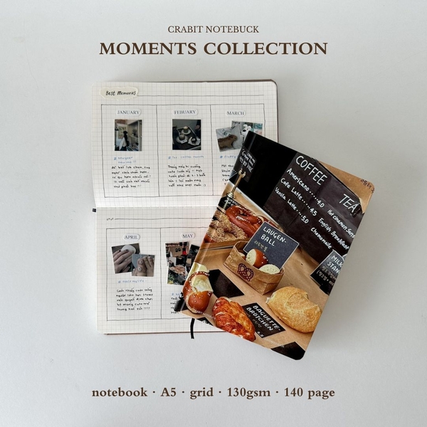 Sổ tay A5 grid 130gsm Moment Collection - Bánh vòng