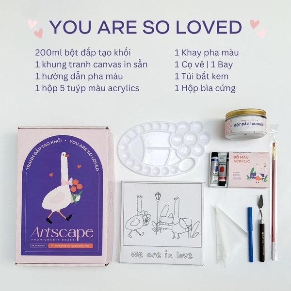 Bộ tranh đắp màu nổi - You are so loved