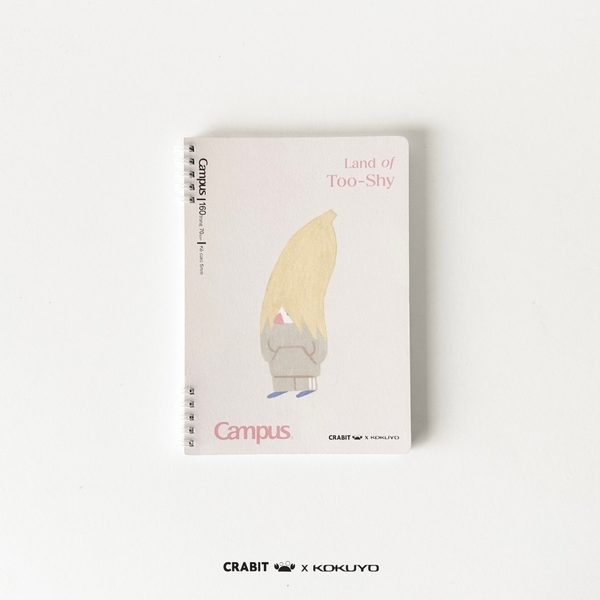 Sổ lò xo A5 grid 160 trang Bananeet - Crabit x Kokuyo - Land of Too-Shy