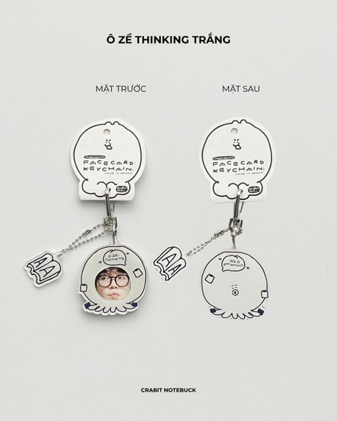 Móc khoá acrylic Face-card thay được ảnh Chăm chỉ