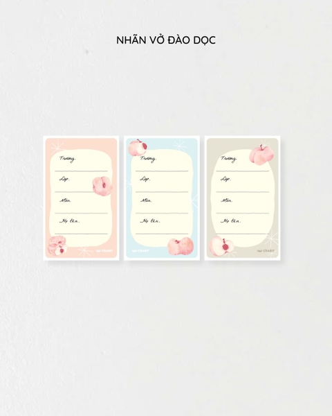 Tập 18 nhãn vở Crabit - Peach Đào