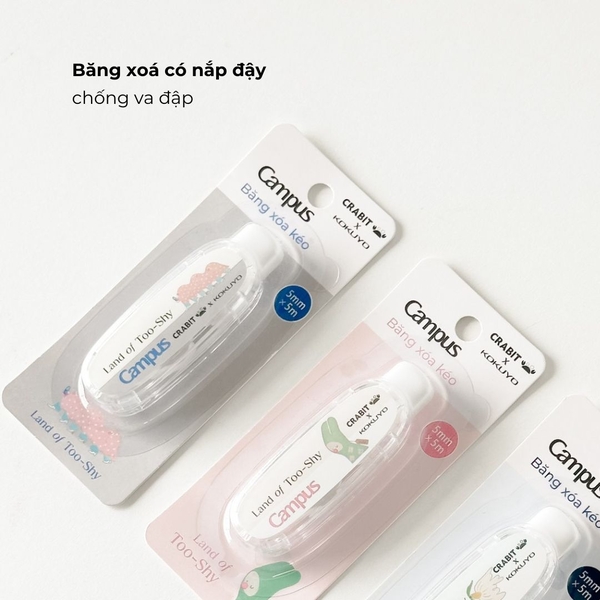 Bút xoá kéo băng xoá giấy nhỏ gọn Crabit x Kokuyo Campus Land of Too-Shy