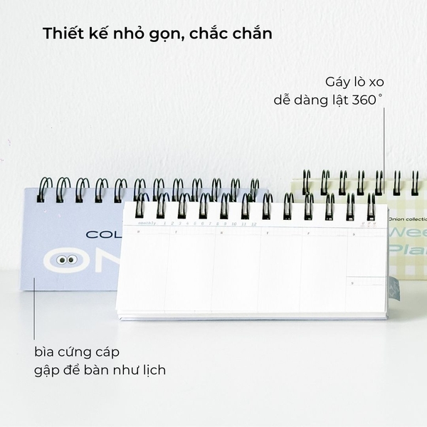 Sổ lịch tuần lò xo mini - Onion Hành nhảy dây
