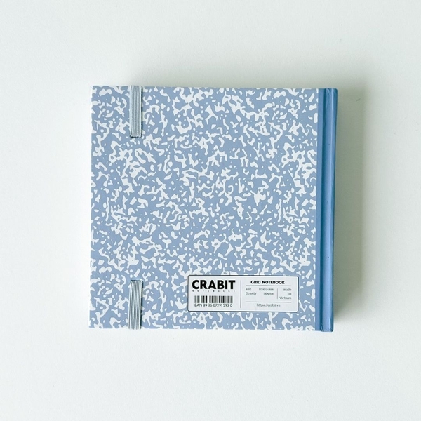 Sổ grid khổ vuông 140 trang 130gsm tặng kèm sticker Composition Collection - Tím Blueberries