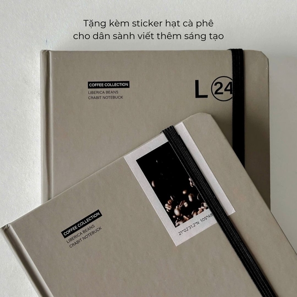 Sổ tay A5 grid 130gsm Crabit Coffee Beans - Liberica